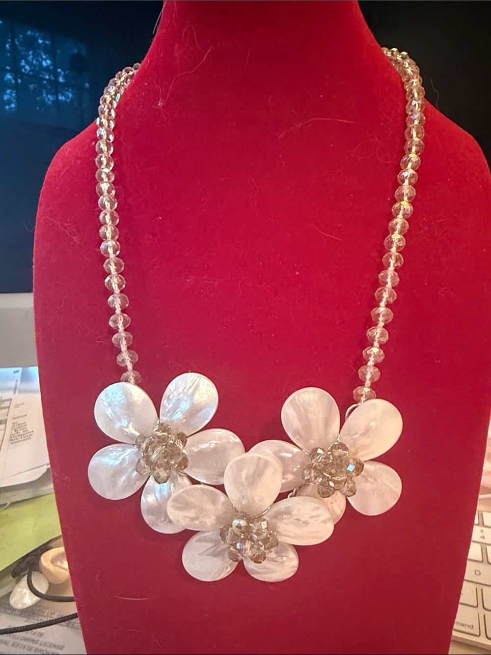 Statement Floral Beaded Necklace